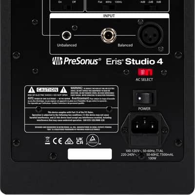 PreSonus Eris Studio 4 4.5-Inch (Single) Woven Composite Compact Active Studio Monitor with EBM Waveguide and Tuning Controls for Accurate Mixing Contour image 5