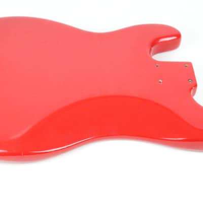 1976 Vintage Fender Precision Bass Bright Red Refinish Alder 4-Bolt BODY PBass 1970s USA image 14