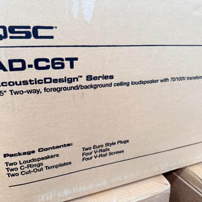 QSC AD-C6T-WH - Ceiling Speakers (Pair - White) - 70/100V - Like New w/ Original Box & Installation Kit image 9