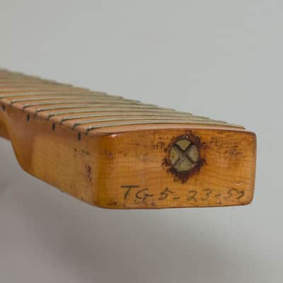 Fender Telecaster Solid Body Electric Guitar (1952), ser. #5117, molded plastic hard shell case. image 12