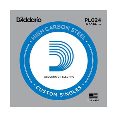 D'Addario PL024 Plain Steel Guitar Single String .024