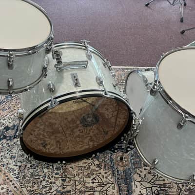 Walberg & Auge Perfection 4-Piece Drum Set, Snare - White Marine Pearl - Super Rare image 6