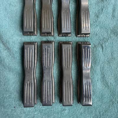 Ludwig Lot of 8 Bass Drum Bow Tie Lugs - Transition Badge - 3 7/8” 50s 60s - Nickel image 3