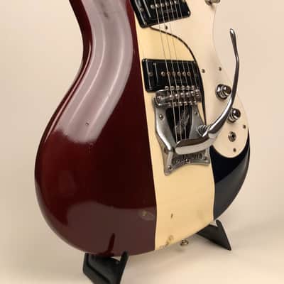 Rare 1965 Mosrite Ventures Vibramute Sales Model in 3 Custom Colors with Non-TM Pickups & OHSC image 7