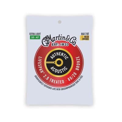 Martin Authentic Lifespan 2.0 Treated Acoustic Guitar Strings, 10-47 - MA170T image 2