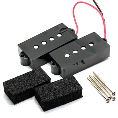 Dragonfire Vintage Alnico P Bass Pickup Set ~ 4 String P Bass Pickups, 4String PBass Set in Black image 2