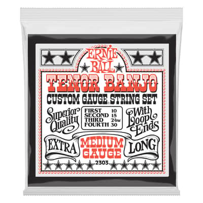 Ernie Ball Medium Stainless Steel Loop End Tenor Banjo Strings, 10-30 - 2303 image 2