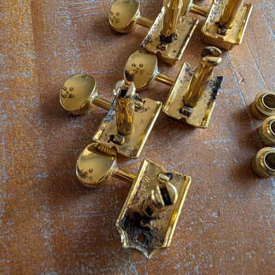 Fender Tuning Pegs & Bushings For Telecaster Stratocaster Vintage Style Gold PW Stamped image 10