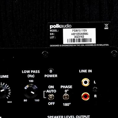 Polk Audio PSW10 Powered 10" Subwoofer Speaker image 6