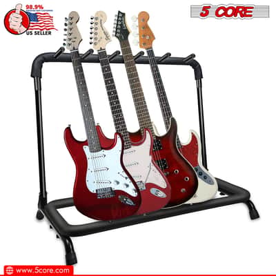 5 Core Multi Guitar Rack Stand Floor 5 Slot Adjustable Flying V Guitars Holder image 2