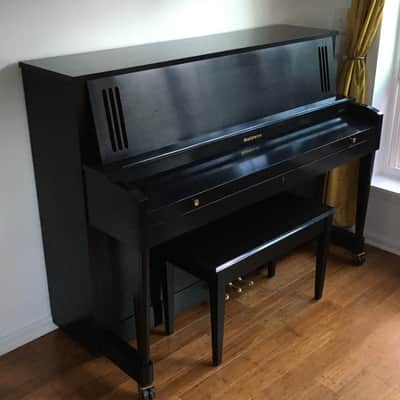 1994 Vintage Made in USA Baldwin 243HP Ebony Black Lacquer Acoustic Upright Studio Piano + Original Bench Key image 6