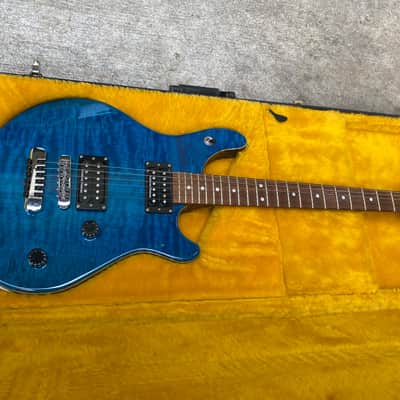 Washburn Quilted Maple WM100 USA Chicago Custom Shop 1998 - Cobalt Blue image 2