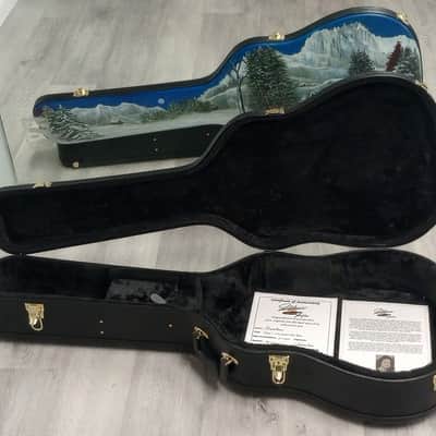 Juliana's Art Full of Love - Dreadnought Arch Top Guitar Case - "Snow" - a Tribute to Per-Olov Kindgren [2024] - Hand Painted Custom Artwork image 11