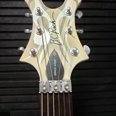 B.C. Rich Draco Ghost Flame 2011 - White with grey flames image 7