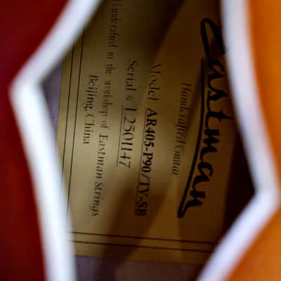 Eastman AR405-P90/TV Archtop - Truetone Vintage Sunburst w/ Gig Bag image 9