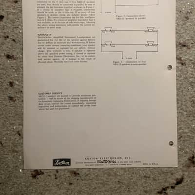Vintage 1970s Kustom Electro Voice SRO/15 15 Inch Musical Instrument Speaker  Spec Sheet! image 2