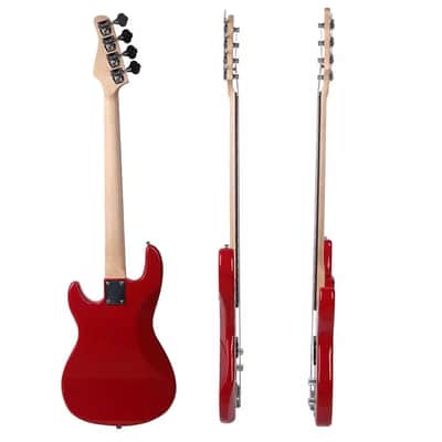 GP Electric Bass Guitar w/ 20W Amp – Red 4-String Beginner Bass Kit | Full Set image 2
