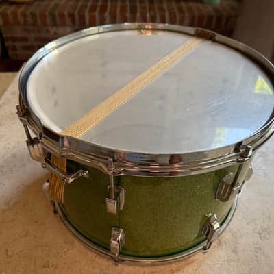 Leedy and Ludwig Parade Snare Drum 1950s - Green Sparkle image 4