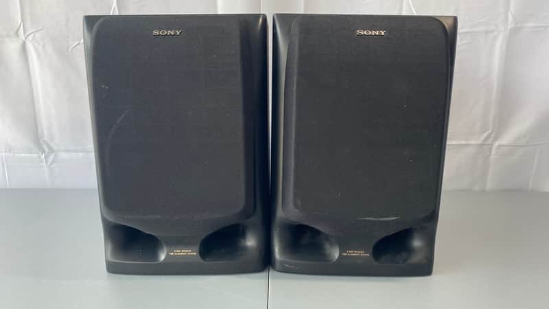 Sony SS-H605 Bookshelf Speakers HiFi Stereo Vintage Home Audio Black 2-Way image 1