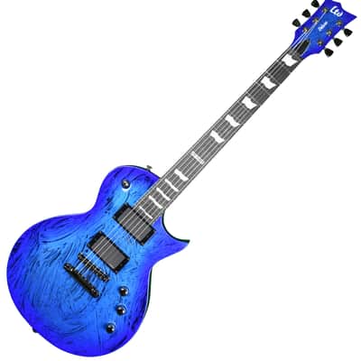 ESP LTD Deluxe EC-1000 Electric Guitar in Swirl Blue Finish image 24