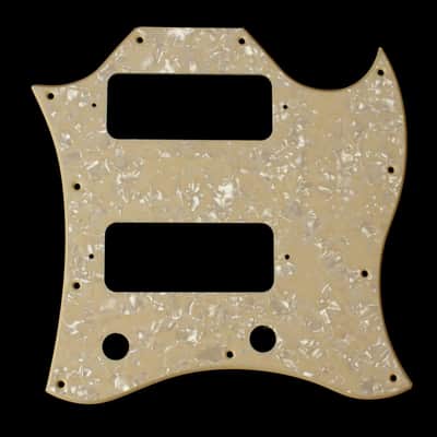 SG Classic Guitar Pickguard With P-90 P90 Pickups, 1Ply Cream Pearloid