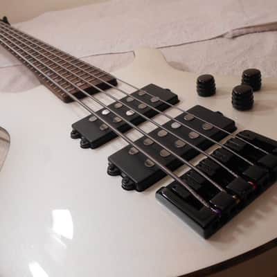Cort C5H Artisan Series RH 5 String Electric Bass, White Pearl, OE Bag NEAR MINT image 1