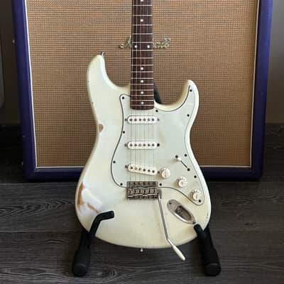 Haar S Old Headstock Birdseye Neck Olympic White Aged image 2