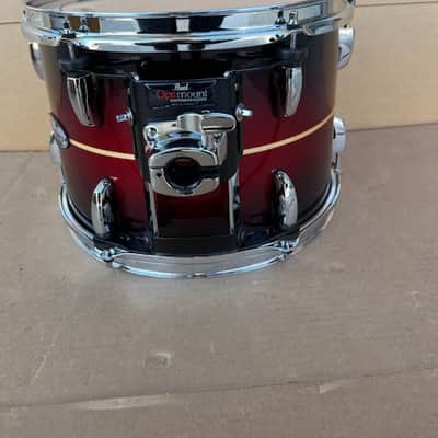 Pearl Masters Maple Complete 13"x9" Rack Tom W/ Super Hoop & Optimount - Red Burst Stripe image 5