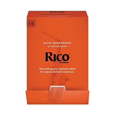 D’Addario Woodwinds - Rico Alto Sax Reeds - Reeds for Alto Saxophone - Alto Saxophone Reeds Crafted for Beginners, Students, Educators - Strength 1.5, 50-Pack image 1