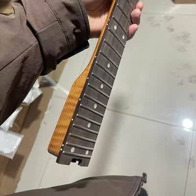 1 Headless ss 24frets roasted maple electric guitar neck Rosewood fingerboard C contour 25.5 spoke truss rod image 9