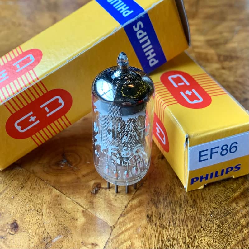 Phillips Miniwatt EF86 preamplifier valve c 1960 Silver Neumann u67 m269 m49 m50 Vox ac15 AC30 image 1