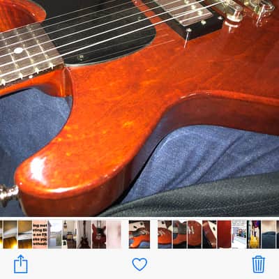 JamCity Guitars Les Paul Jr Double Cut  Faded cherry image 12