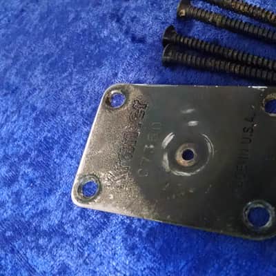 1980s Kramer "C" Era Neck Plate Chrome w/Screws image 2