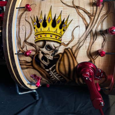 Rikki Rockett's Poison, Rockett Drum Works, Steam Bent Hickory "The Rose" Drum Kit, 22",16", 14", 12", 10",  Plus Woofer, Swarovski Crystals, Signed! STUNNING image 9