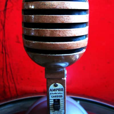 Vintage RARE 1950's Ampro 18502 / E.V 950 crystal microphone w Shure S-36 stand image 6