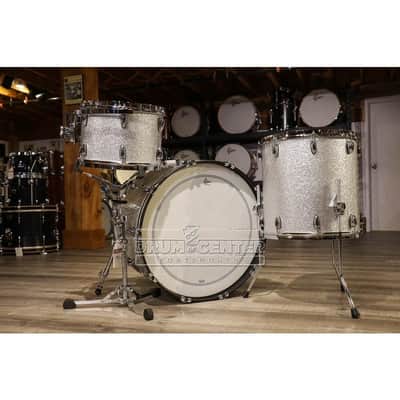 Used Gretsch Brooklyn 3pc Drum Set w/26BD Silver Sparkle - Excellent image 2