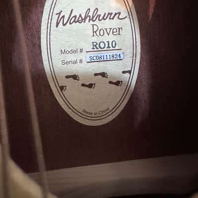 Washburn RO10 Rover Steel String Travel Acoustic Guitar 2010s - Natural image 5