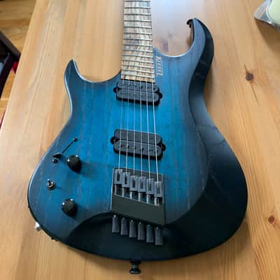Kiesel OM6L 2018 - Aqua blue raw tone satin with black burst image 1