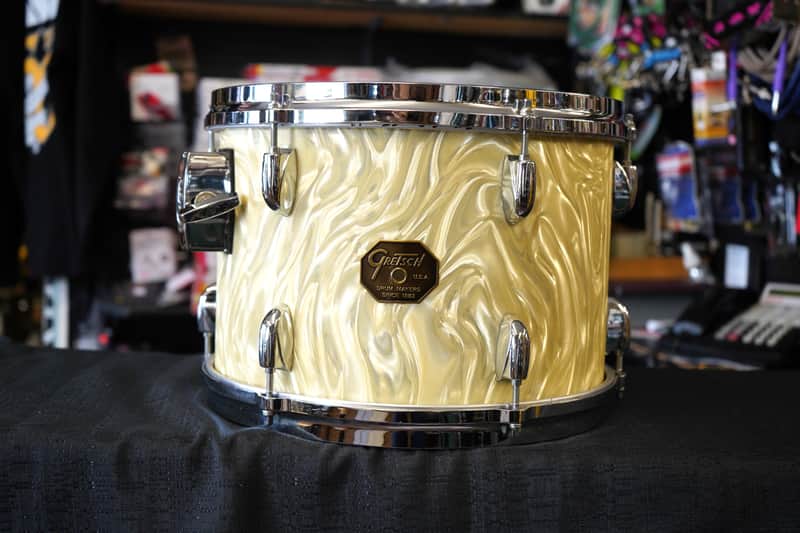 Vintage 1970s Gretsch USA Custom 13" Maple Tom (Stop Sign Badge) - Yellow Satin Flame image 1