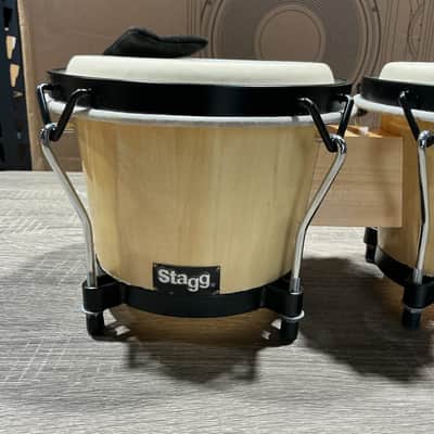 Stagg BW-70-N 6" & 7" Traditional Wooden Tunable Bongo Set - Natural image 3