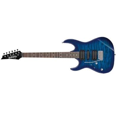 Ibanez Gio Series GRX70QAL Left-Handed Electric Guitar, Rosewood Fingerboard, Transparent Blue Burst image 1