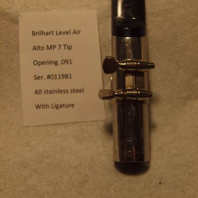 Arnold Brilhart Level Air Alto Saxophone Mouthpiece #7 tip opening at .091 Stainless Steel image 1