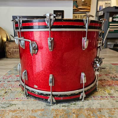 Ludwig Super Classic 22-16-13" 3-ply Drum Kit in Red Sparkle - Keystone Badge 1964 image 7