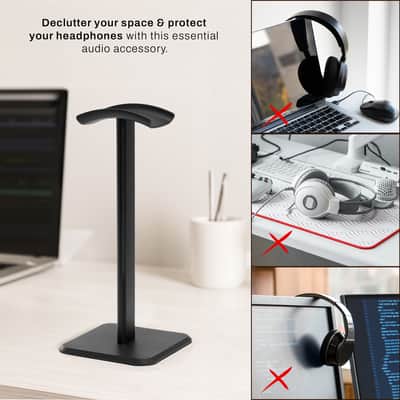Turnstile Audio Desktop Headphone Stand with Anti-Skid Silicone Base, Black image 4