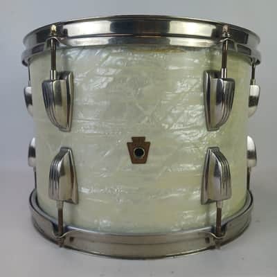 WFL Ludwig 9x13"White Marine Pearl Tom Drum Vintage WMP 3p Mahogany Nickel-Brass image 1