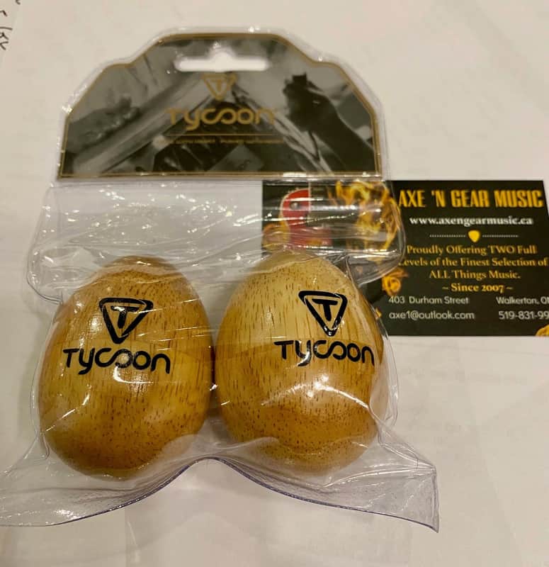 Tycoon #TE-WS Wooden Egg Shakers, Set of 2, Siam Oak image 1