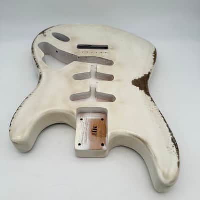 MJT Stratocaster Body Alder Relic Nitro Olympic White mjt6617 image 4