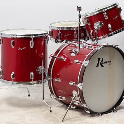 Rogers 22/13/16/5x14" VIDEO 60's Dayton-Era Holiday "Cozy Cole" Drum Set - Red Sparkle imagen 3