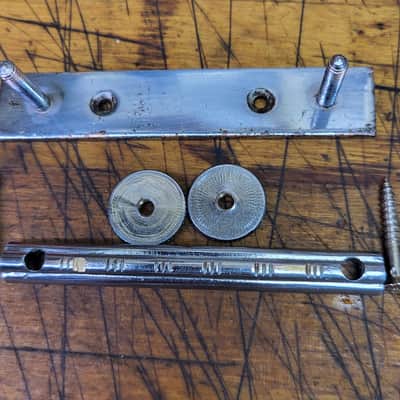 Vintage 1960's Zenon Teisco Guyatone Kawai Japan Electric Guitar Metal Adjustable Bridge and Installation Screws Luthier Parts #3 image 3