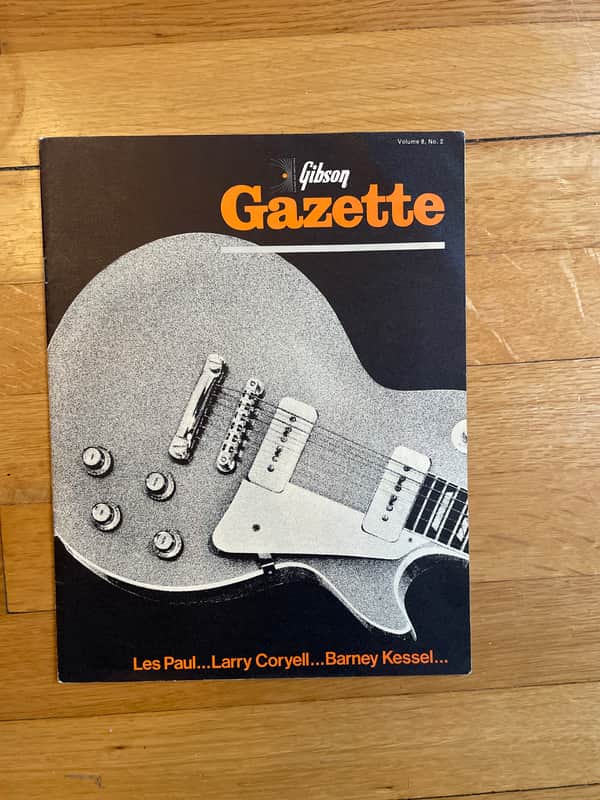 vintage 1968 Gibson Gazette catalog periodical Volume 8 No 2 Les Paul model reintroduction Barney Kessel artists gallery Larry Coryell paper case candy image 1